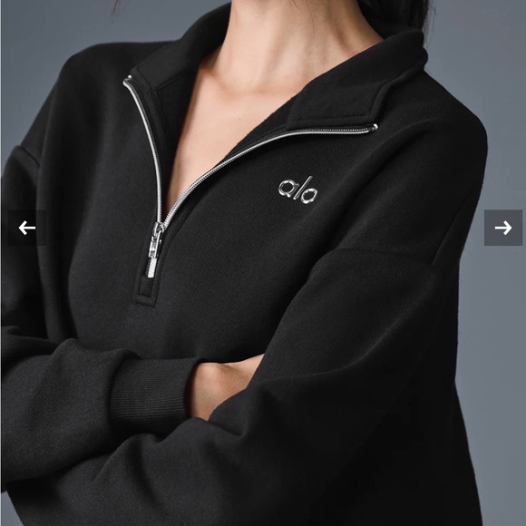 ALO Yoga Women's Black Accolade 1/4 zip pullover - Picture 3 of 3